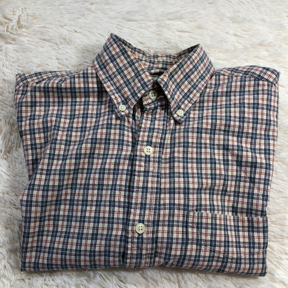 J. Crew Blue Red Checks Long Sleeve Casual Shirt